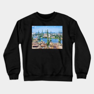 Cranes in Gdansk shipyard Crewneck Sweatshirt